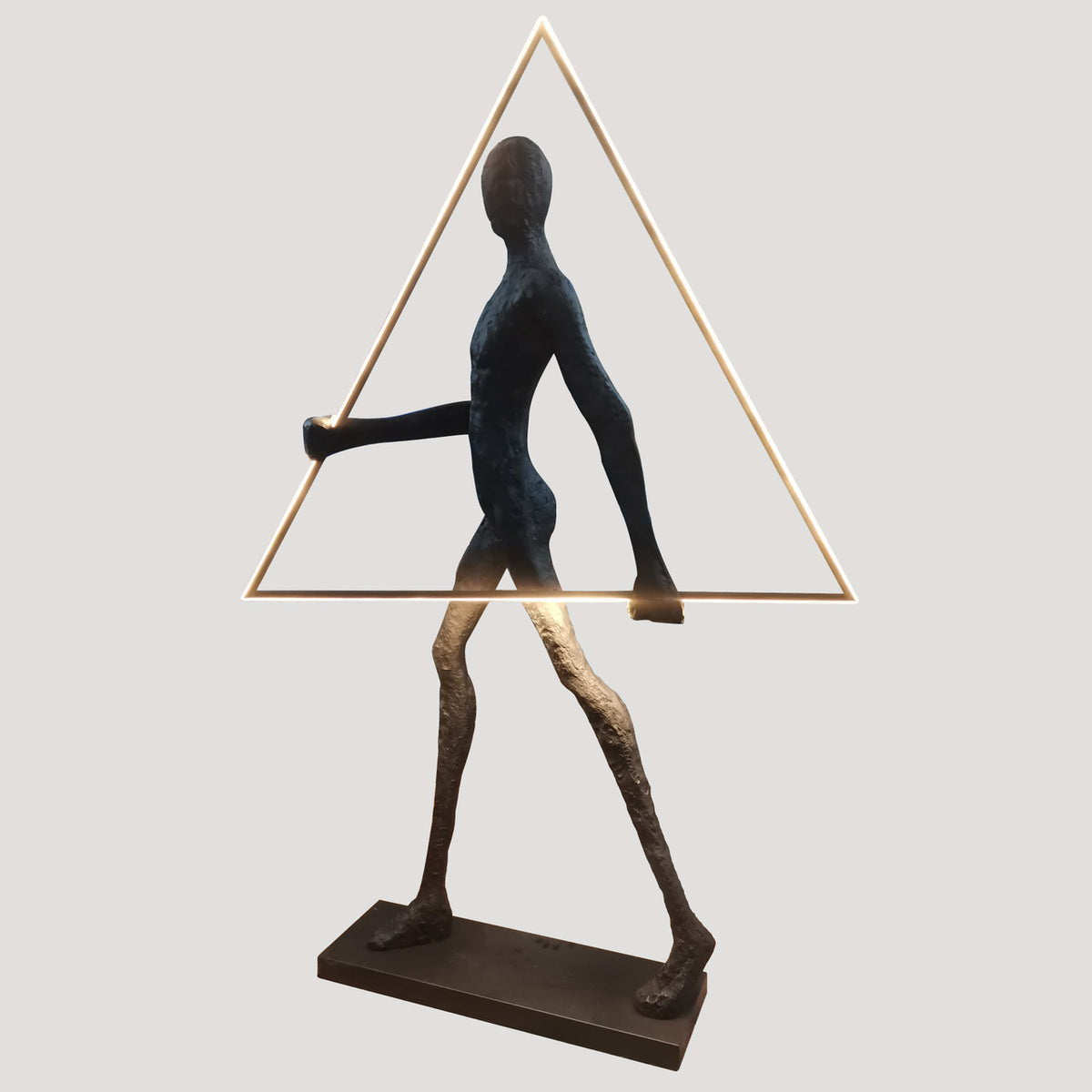 Lighted Triangle Man Floor Sculpture — AllSculptures