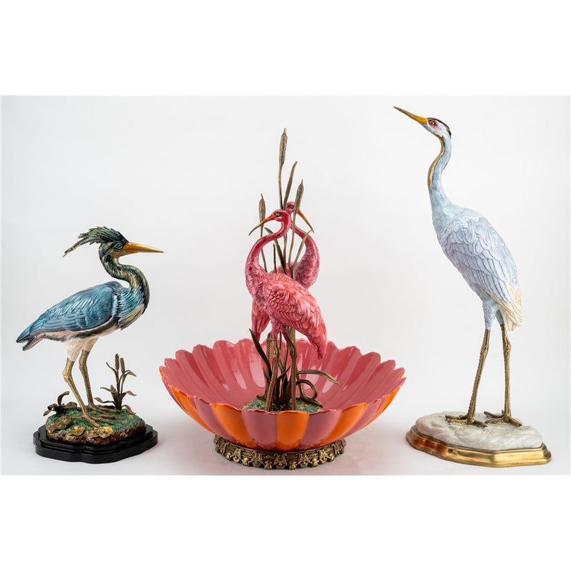 Little Blue Heron Sculpture-Porcelain & Bronze