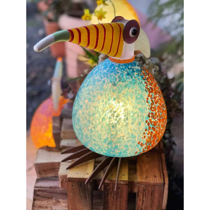 Tukano Bird Art Glass Sculpture by Borowski-Blue
