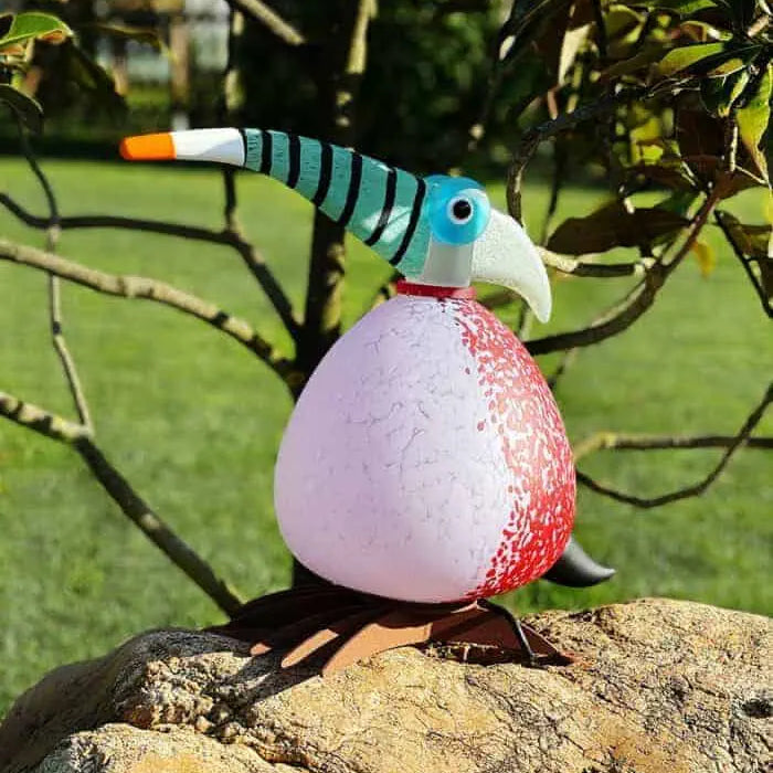 Tukano Bird Art Glass Sculpture by Borowski-White