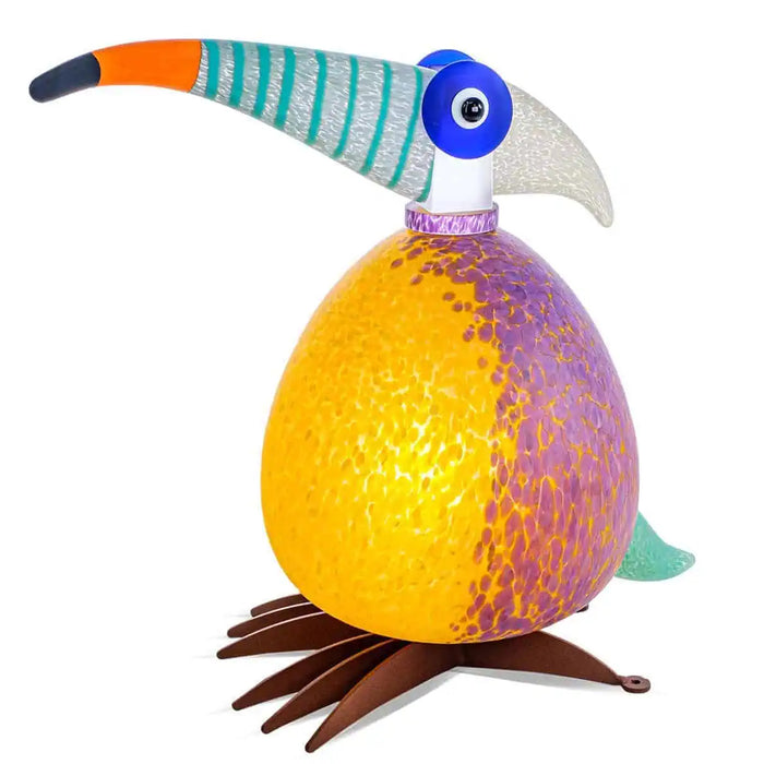 Tukano Bird Art Glass Sculpture by Borowski-Yellow