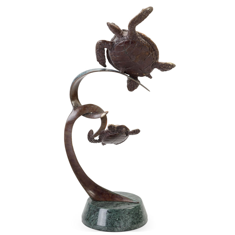 Double Turtles on Ribbon Statue