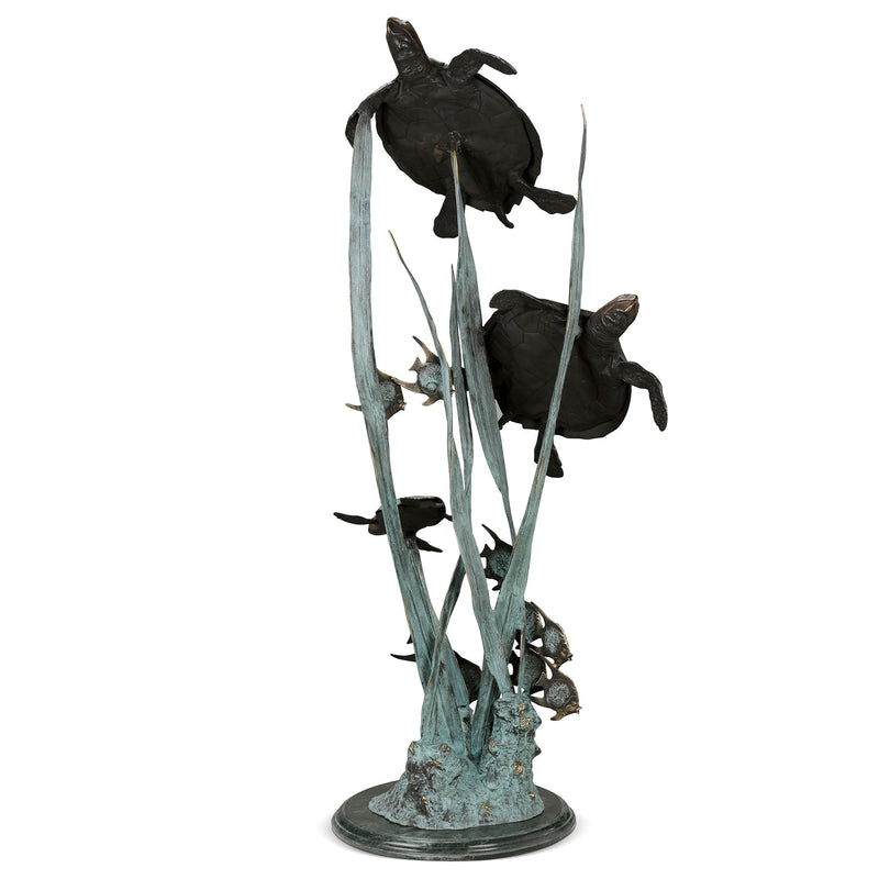Sea Turtle Trio Seascape Sculpture