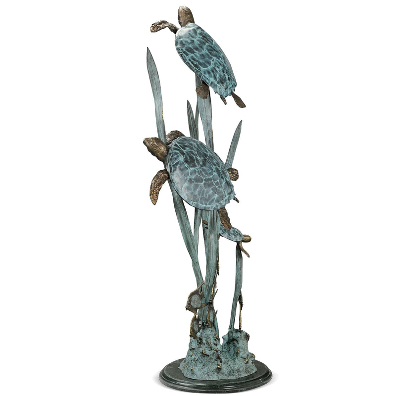 Sea Turtle Trio Seascape Sculpture
