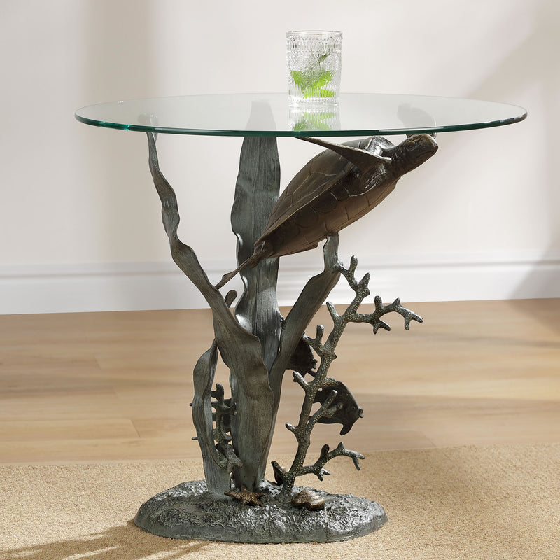 Rustic Turtle Table Sea Turtle Table by San Pacific International/SPI Home — AllSculptures