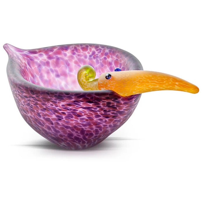 Art Glass Tweedy Bird Bowl by Borowski-Purple
