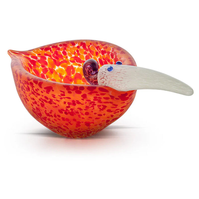 Art Glass Tweedy Bird Bowl by Borowski-Red
