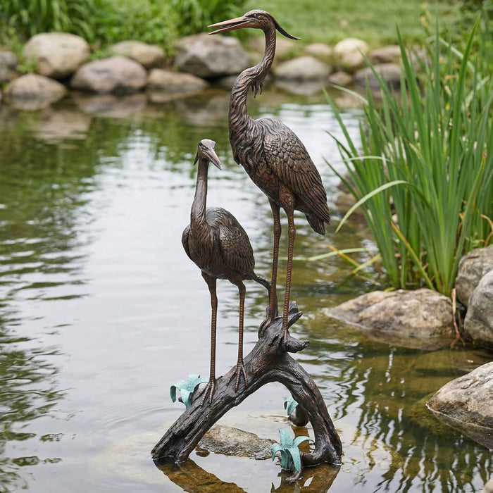 Two Egrets Bronze Fountain