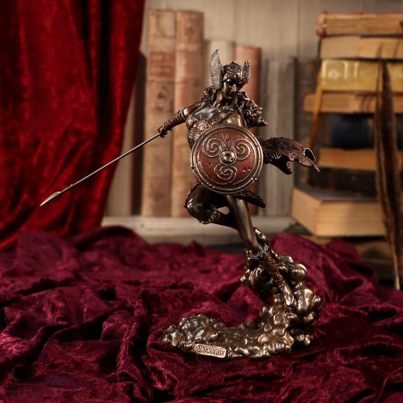 Norse Goddess Valkyrie Wielding Spear And Shield Statue