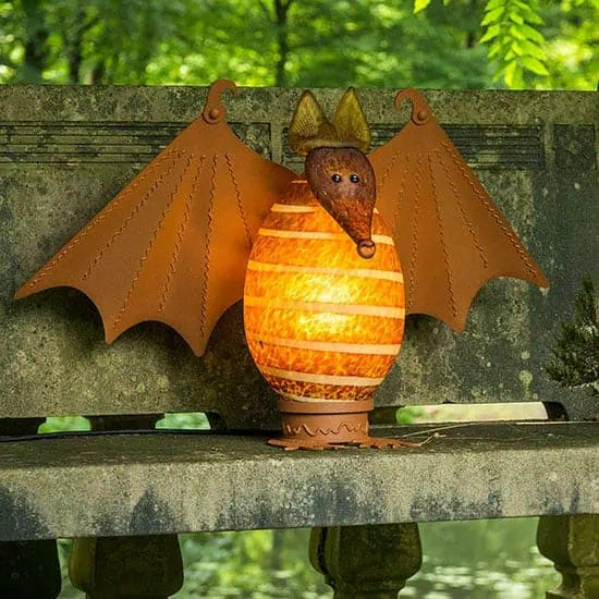 Vampy Bat Bird Art Glass Sculpture by Borowski