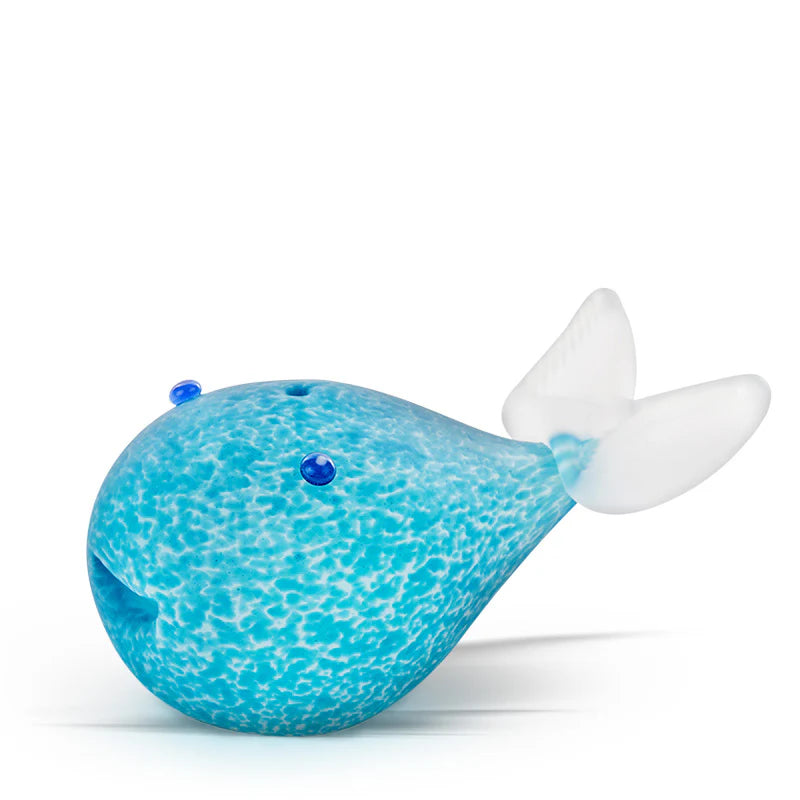 Simon Art Glass Whale Sculpture by Borowski