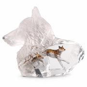 Wild Spirit Wolf Lucite Mixed Media Sculpture by Artist Kitty Cantrell