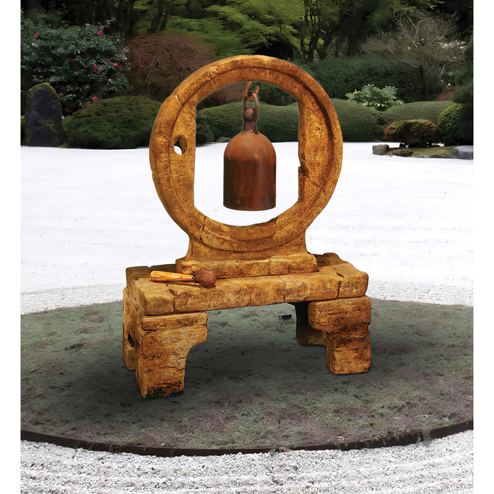 Zen Circular Garden Bell Statue