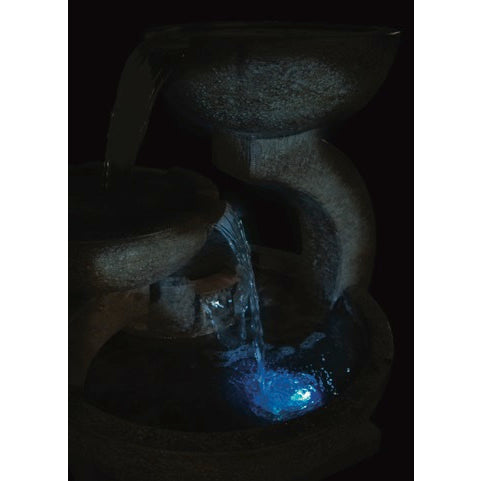 Zen Three Bowl Fountain- Cast Stone