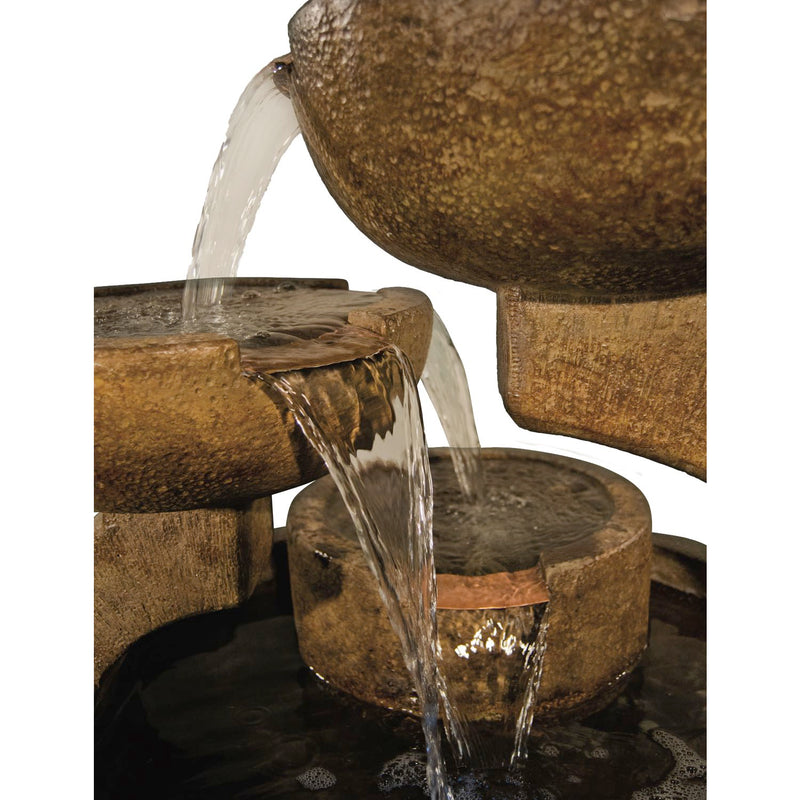 Zen Three Bowl Fountain- Cast Stone