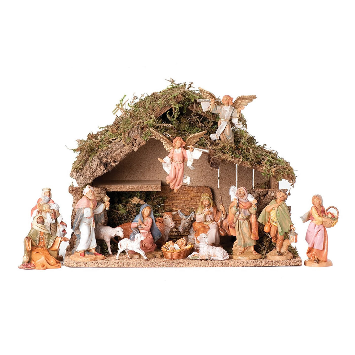 Fontanini 16 Piece Nativity Set with Italian Stable — AllSculptures