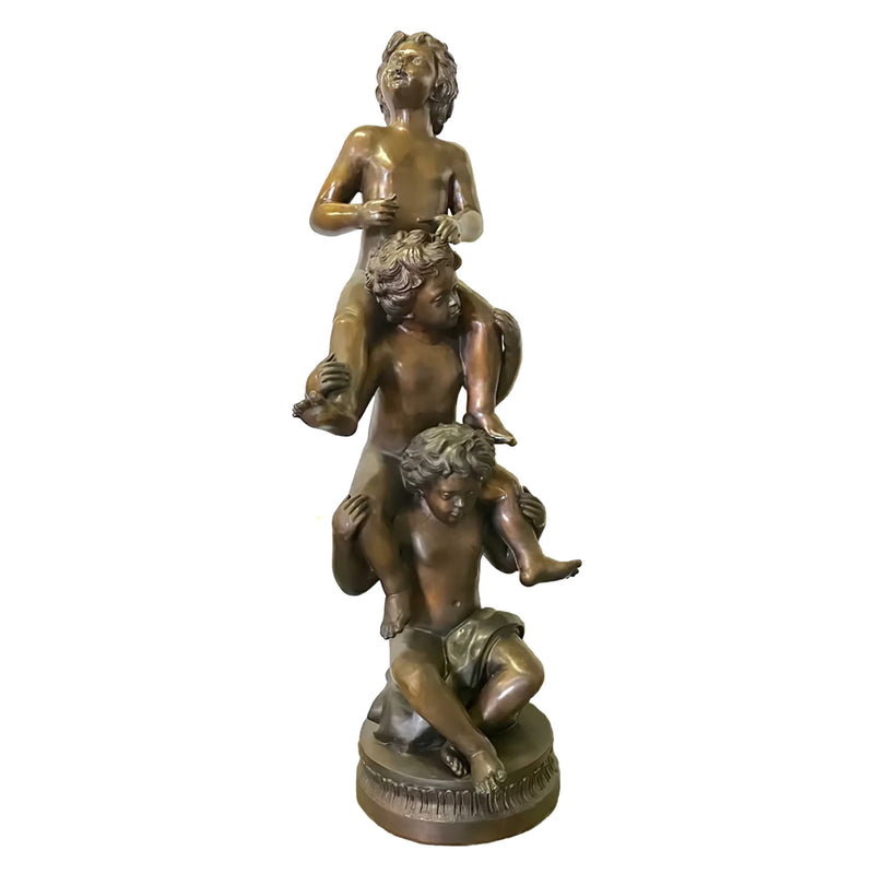 Three Boys on Shoulders Bronze Fountain