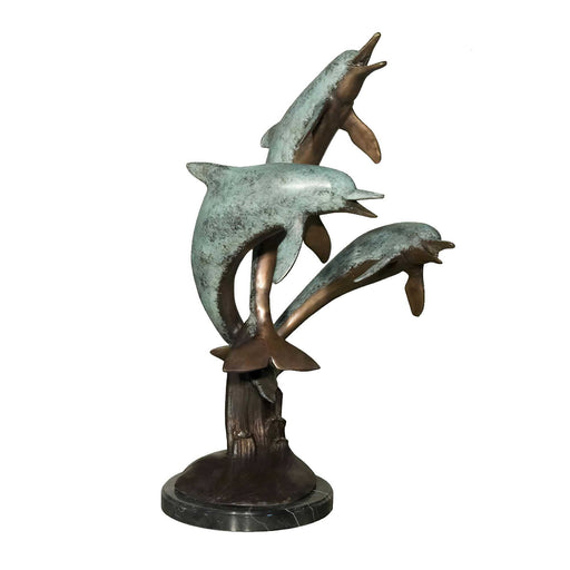 Three Jumping Dolphins Statue in Bronze