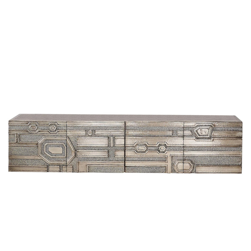 Abstract Block Wall Cabinet In Nickel 4