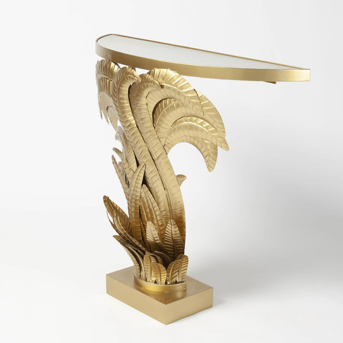 Acanthus Leaf Console Table Gold Finish 2