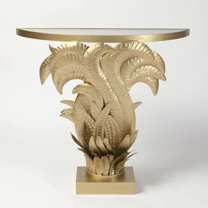 Acanthus Leaf Console Table Gold Finish