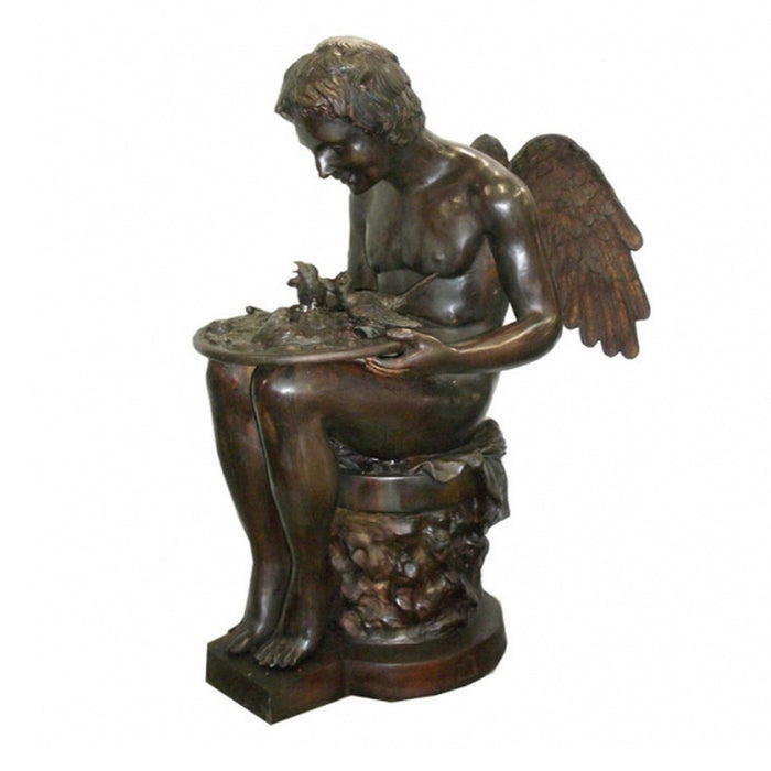 Angel with Birds Bronze Fountain