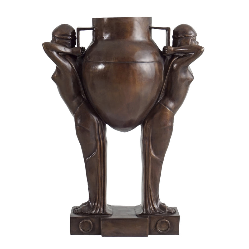 Art Deco Bronze Vase with Women