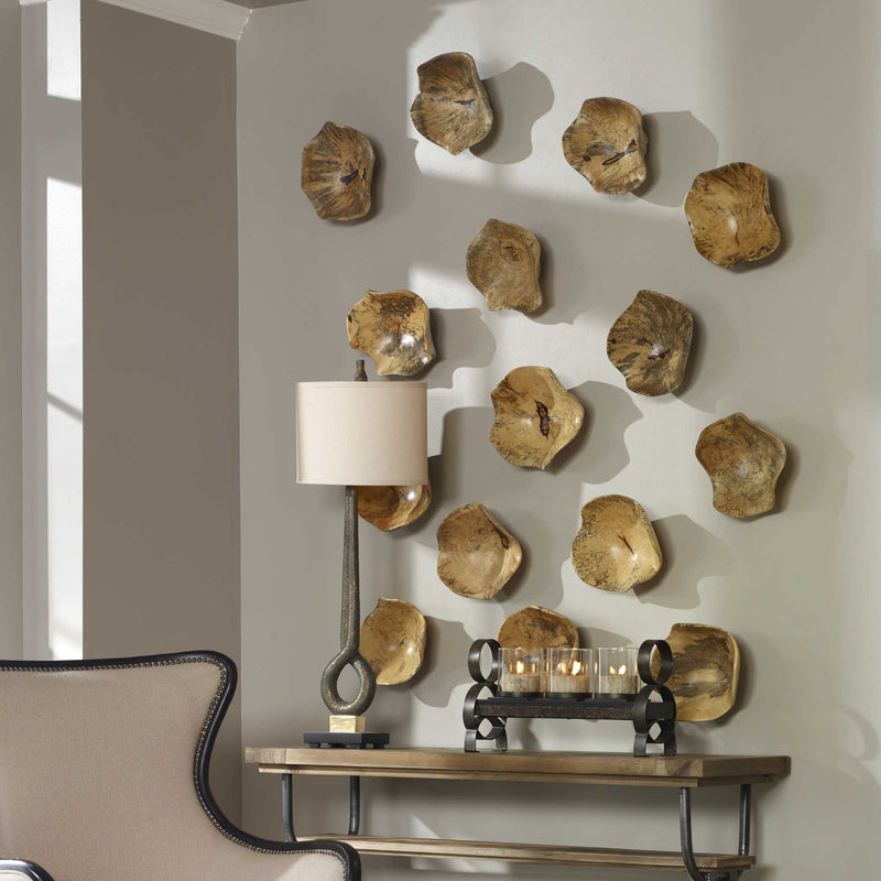 Abstract Form Wood Wall Art Set of 3