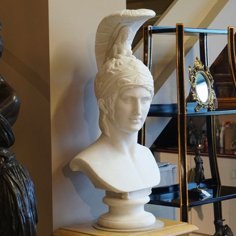 Achilles Bust-White Marble