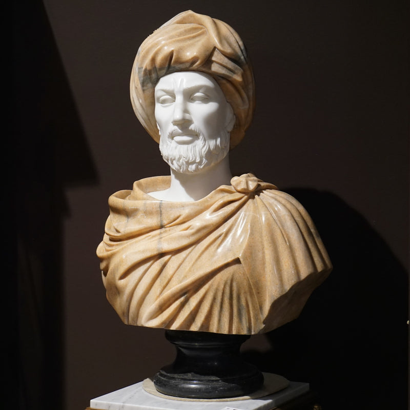 Portrait Bust of Man with Turban-Marble