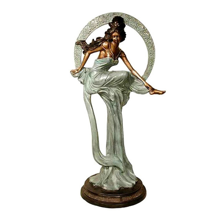 Art Deco Moon Lady Bronze Sculpture