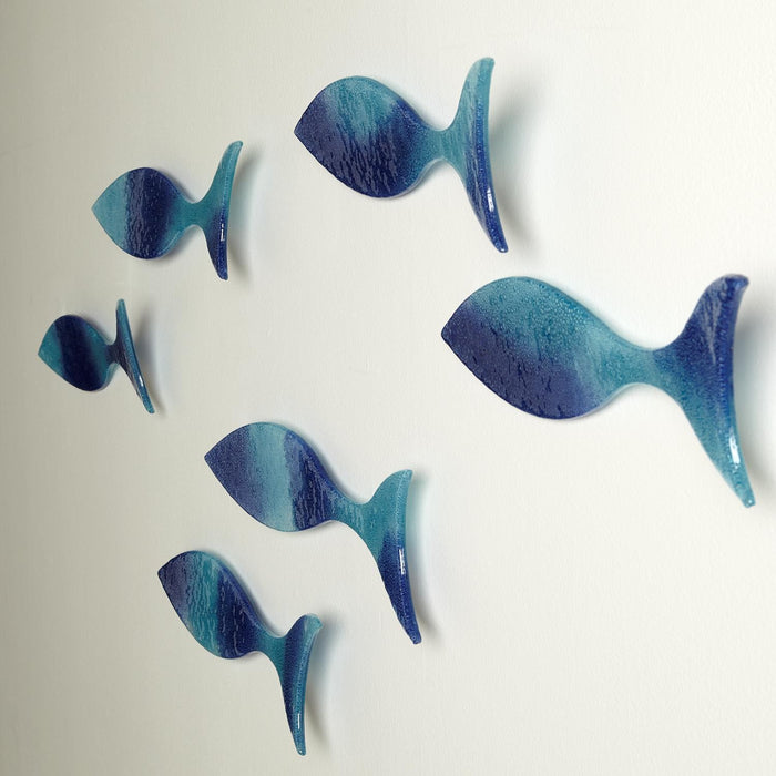 Art Glass Wall Fish Blue Color 2