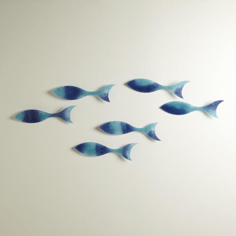 Art Glass Wall Fish Blue Color