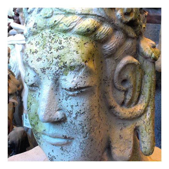 Asian Head Garden Statue