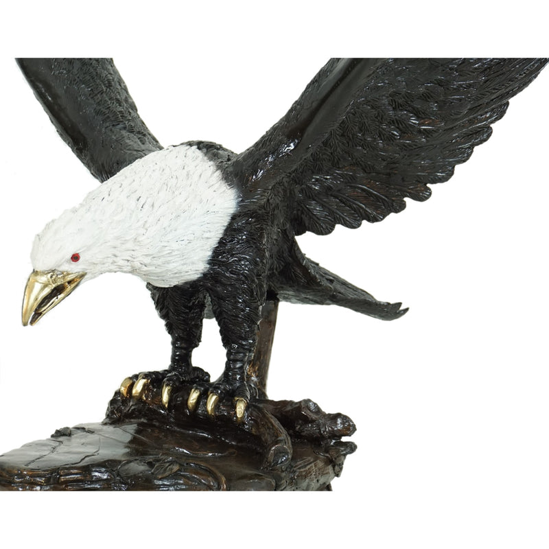 Bald Eagle on Rock Bronze Sculpture