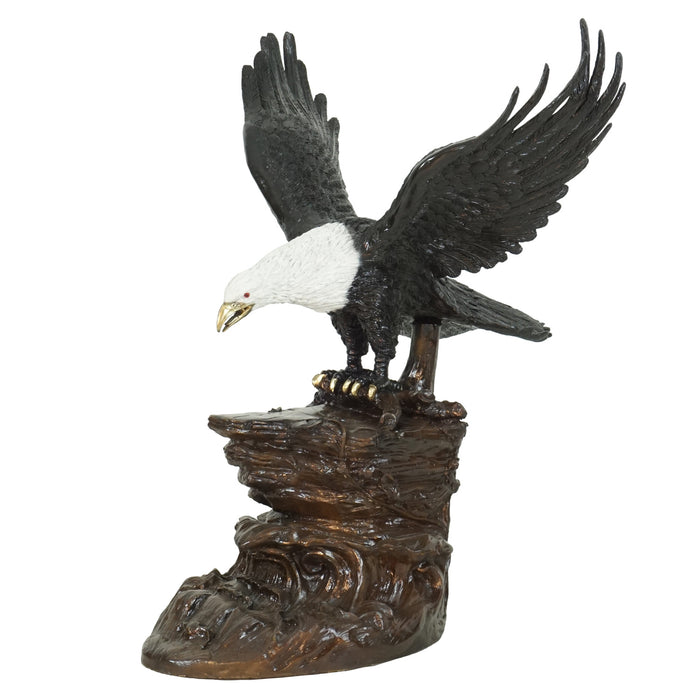 Bald Eagle on Rock Bronze Sculpture