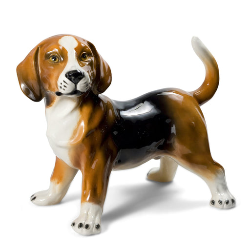 Ceramic Beagle Dog Statue