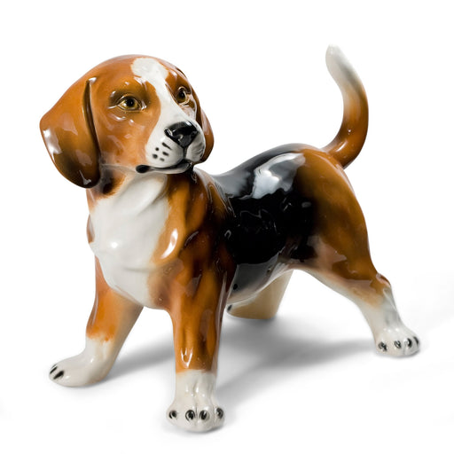 Beagle Dog Sculpture-Italian Ceramic