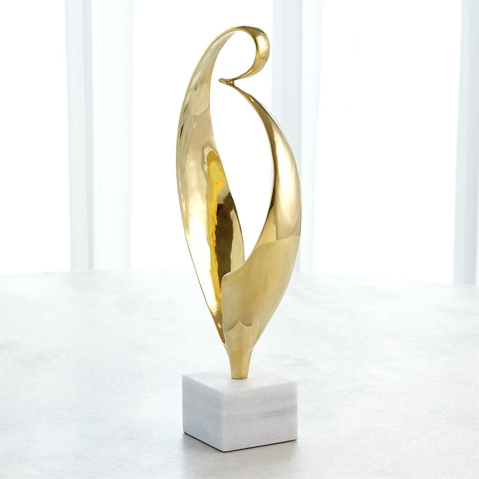 Bent Loop Sculpture Brass 2