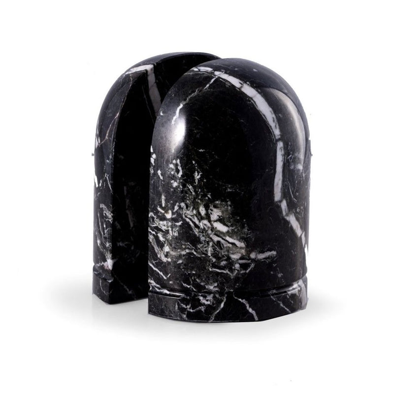 Black Zebra Marble Dome Bookends