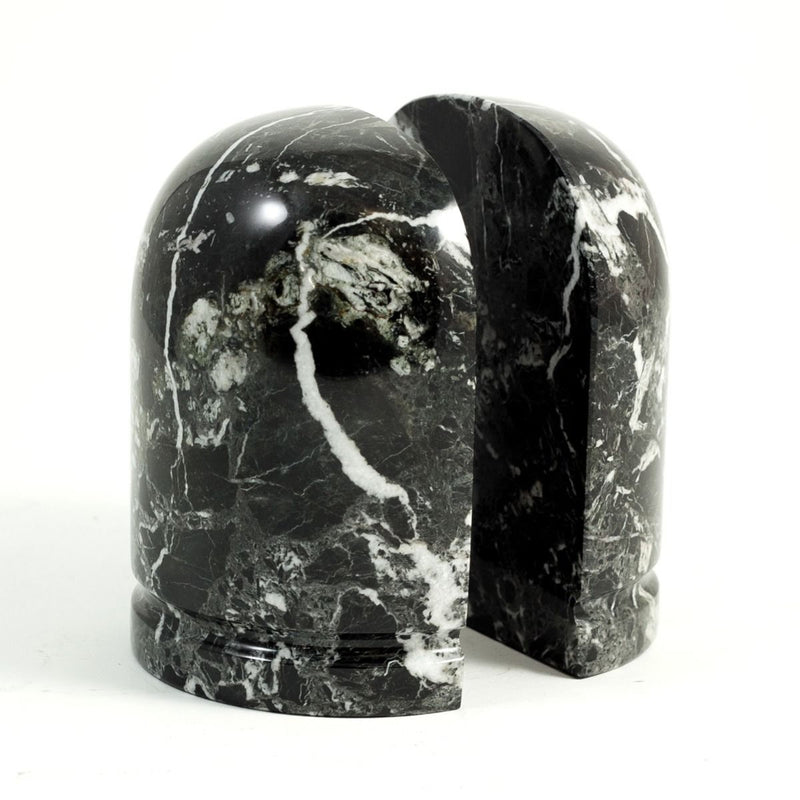Black Zebra Marble Dome Bookends