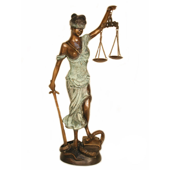 Blind Lady Justice Bronze Sculpture-17.5"H