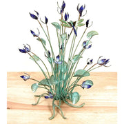 Blue Flowers with Dragonfly Tabletop Sculpture