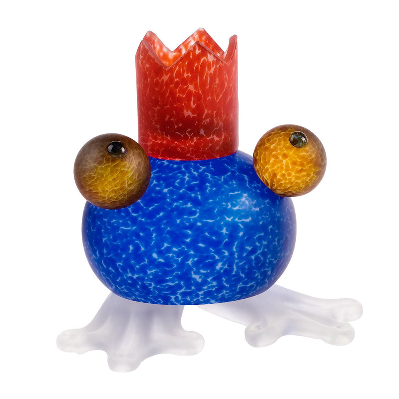 Borowski Glass Frosch Candleholder Blue