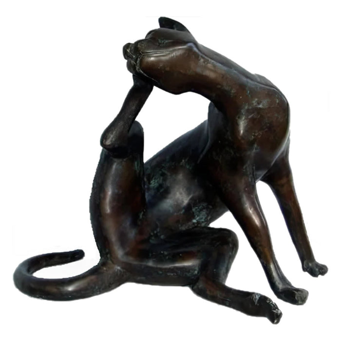 Bronze Cat Scratching Sculpture