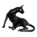 Bronze Cat Stretching Sculpture