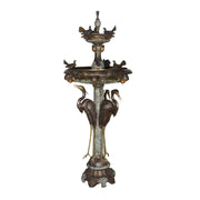 Bronze Crane Tiered Fountain