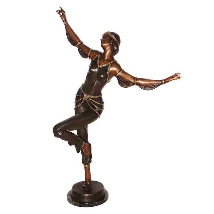 Bronze Deco Dancer Sculpture- 54 Inch