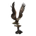Bronze Eagle Clutching Fish Sculpture