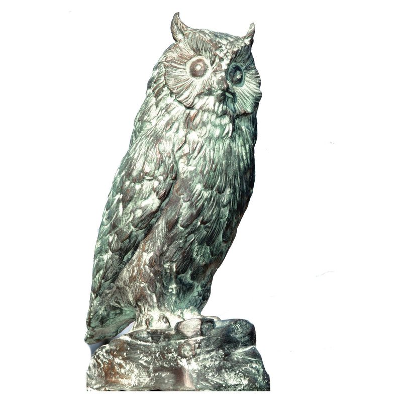 Bronze Owl Garden Sculpture